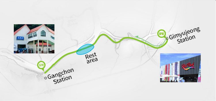 Gangchon Rail Park railway course map Chuncheon